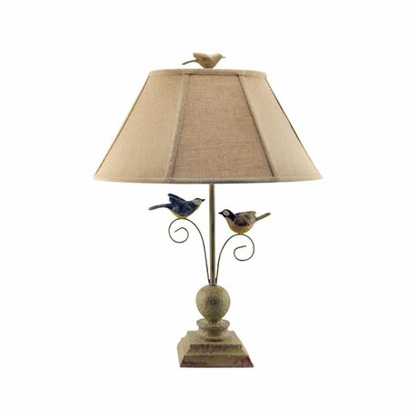 ESTALLAR Cheerful Taupe Base Table Lamp with 3D Colorful Birds ES3099615